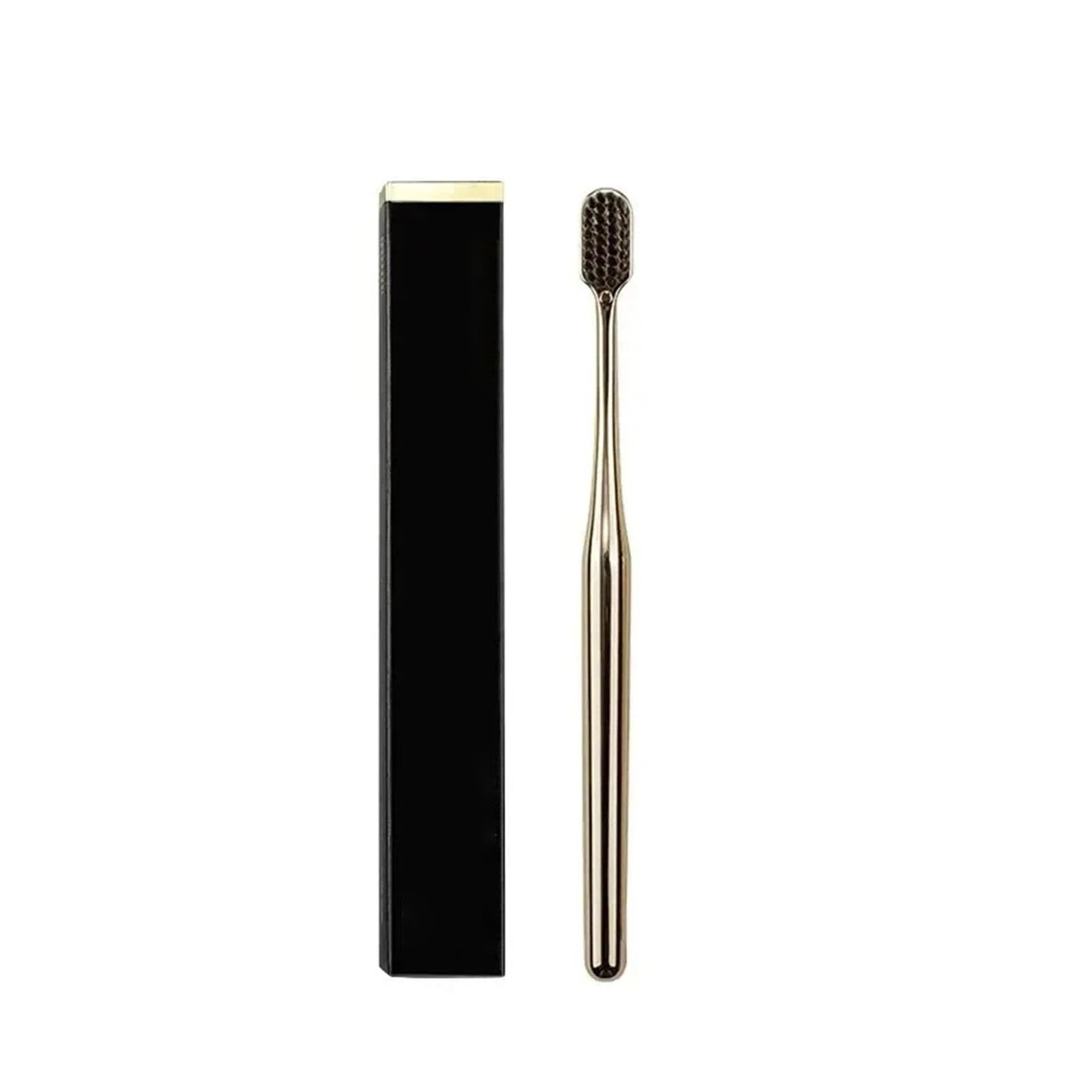 KUNYOS Manual toothbrush 1/2/3/4pcs Gold Toothbrush Luxury Soft Teeth Brush Men Women Adult Toothbrushes Electroplated Brushes Brush(Gold BK)