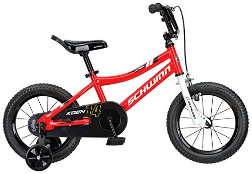 Schwinn Koen & Elm Toddler And Kids Bike, For Girls And Boys, 14-Inch Wheels, Bmx Style, With Saddle Handle, Training Wheels Included, Chain Guard, And Number Plate, Red #TOP6