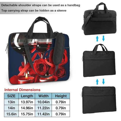 Sac pour ordinateur portable à imprimé rose vin rouge bougie