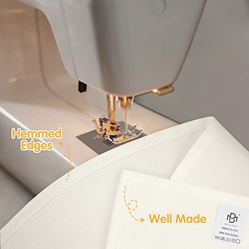 Image of BRILLMAX 10 Pack Ivory Tablecloths 60x102 Inch for 6ft Rectangle Tables | 150 GSM Polyester Fabric, 15 inch Standard Drop, Water, Stain & Wrinkle Resistant Cloth Cover for Wedding Reception Banquet Party