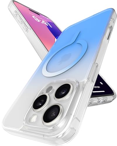 Image of eller sante Maven Magpro Back Cover Case for iPhone 16 Pro Max Scratch Resistant Camera Screen Protector TPU Shockproof 10ft Drop Protection Support Mag-Safe Wireless Charging- Blue