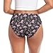 Peystean Women's Breathable Underwear, Fashion Monochrome Flamingo Soft High Waist Stretchy Brief Panties