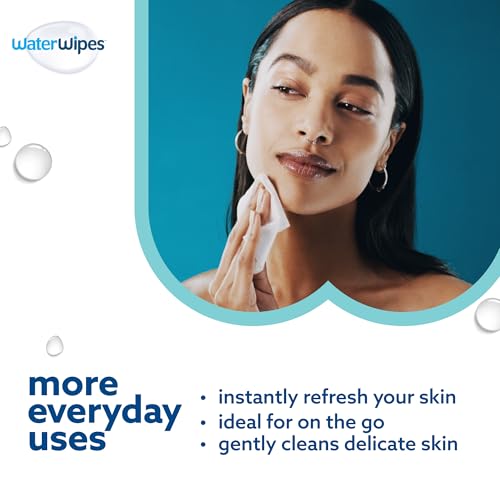 WaterWipes Beauty Sensitive+ On-The-Go Facial Wipes, 99.9% Water, Unscented Hypoallergenic Face Cleanser Wipes for Sensitive Skin, Double Cleanse & Skincare Routine, 100ct, (10 Packs) - image 5