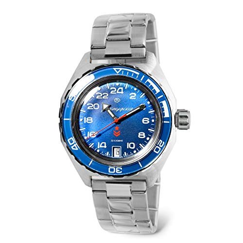 Vostok | Komandirskie 650547 GMT Automatic Mechanical Self-Winding Diver Wrist Watch | Steel Bracelet B