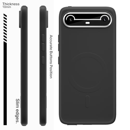 Image of Pikkme Back Cover for Tecno Pova Slim 5G Soft Matte Silicone Mag-Safe Design (Mag-Safe Not Support) Camera Protection | Slim Fit Bumper Cover (Black)