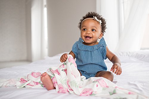 Image of Copper Pearl Swaddle Blankets for Newborns | Soft Stretchy Receiving Blankets for Boys and Girls | Large 46 x 46 Inch Baby Blankets | Lightweight and Breathable Swaddles | Floral Grace