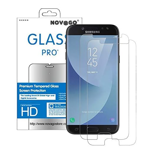 NOVAGO Compatible avec Samsung Galaxy J3 2017 J3 Pro J330 -Lot de 2 Films Protection écran en Verre trempé résistant Ne Couvre Pas Tout écran (Transparent)