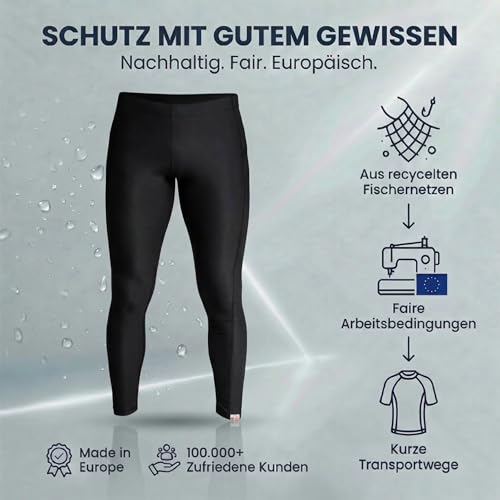 iQ-UV Badehose für Herren Lang Schwarz L – Lange Schwimmhose für Herren mit UPF 50+ UV-Schutz – Lange Stretch Badehosen mit Handytasche – Badeshorts in lang, elastisch & schnelltrocknend