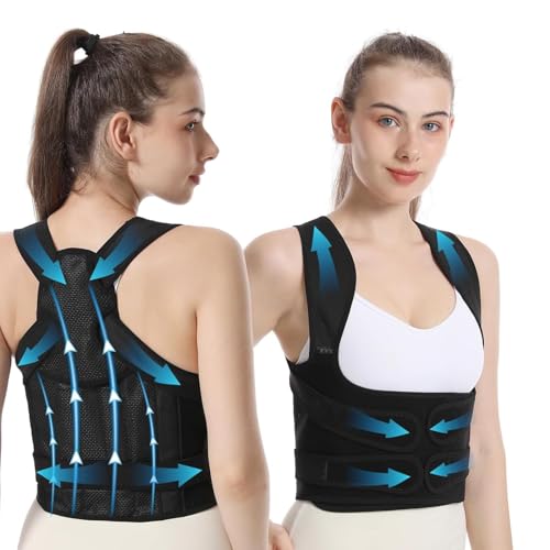 ABERE Rücken Geradehalter - Rückenstützgürtel - Haltungskorrektur Rücken Damen, Atmungsaktive und Verstellbare Haltung Korrektur Gurt, Back Posture Corrector - Gerade Haltungstrainer Schwarz