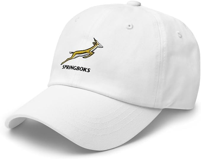 Miniatura 2 de MacCoffee Gorra bordada de rugby Springboks, sombrero sudafricano, Springboks Rugby, Personalización Nombre Equipo Springboks Rugby Cap White, Blanco