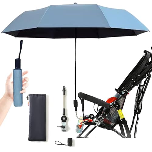 Nakazawa Universal Baby Parasol, Baby Stroller Sun Shade Sun Protection for Strollers, Waterproof Umbrella for Trolley Bike, Bicycle Umbrella with Holder Clip Clamp (Sky Blue)