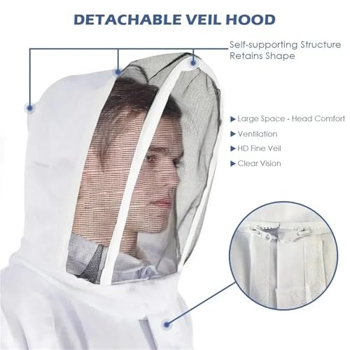 Traje de apicultor de 185-195cm con guantes y capucha integrada 4