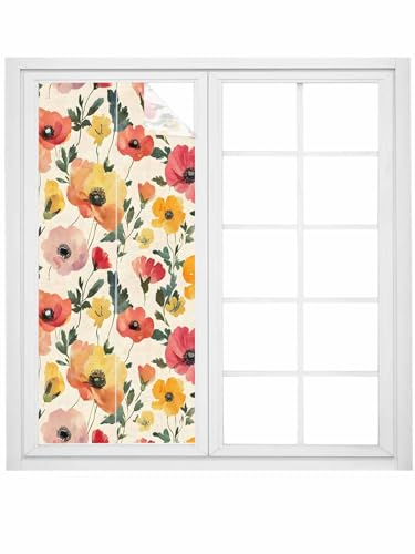 Vinilo decorativo para ventana privacidad, rojo y amarillo, 18x39in miniatura 5