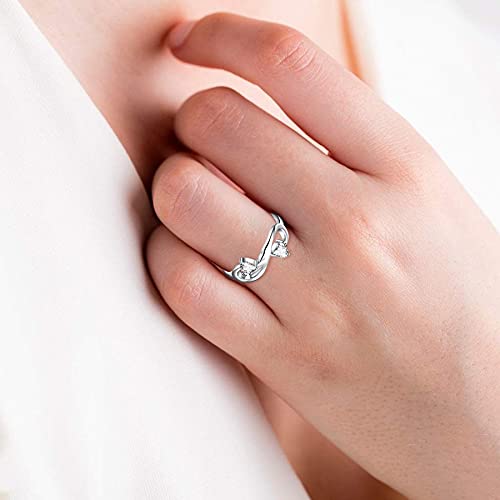 STARCHENIE Women's Infinity Promise Ring 925 Sterling Silver Angel Wing Feather Heart Ring Size 5-104