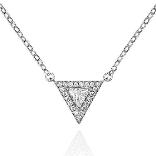 Collier trillion plaqué or rose 18 carats namana, bijoux de prestige sertis de zircons