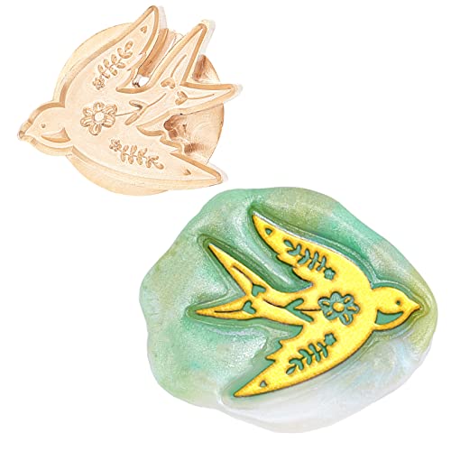 CRASPIRE シーリングスタンプ ヘッド 燕 シーリングワックス スタンプ 交換真鍮銅頭 復古風 洋式 結婚式 告白 招待状 メッセージカード 誕生日の封筒の装飾 DIY用