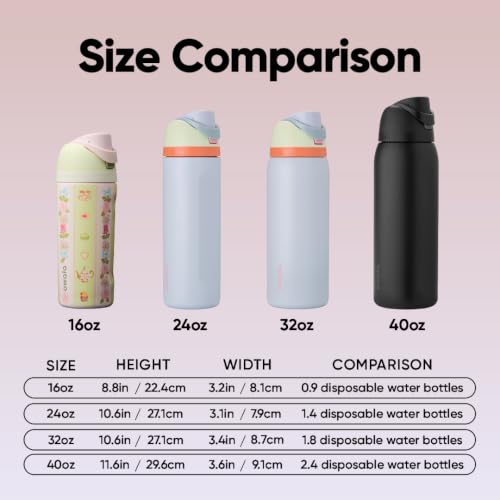 Image of Owala FreeSip Kids Stainless Steel Water Bottle 16 oz Pretty Polite