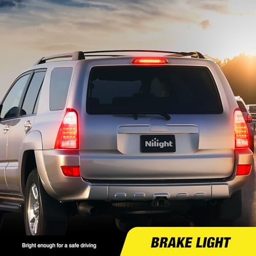 Image of Nilight Third Brake Light Tail High Mount 3rd Stop Lights Smoked Lens Compatible with Toyota 4Runner 2003 2004 2005 2006 2007 2008 2009 Non-Spoiler Version Van SUV Rear Center Cab Lamp