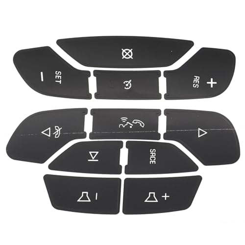 Autocollants boutons de volant noirs anti-usure pour corriger les touches de Tahoe Yukon 2007-2014