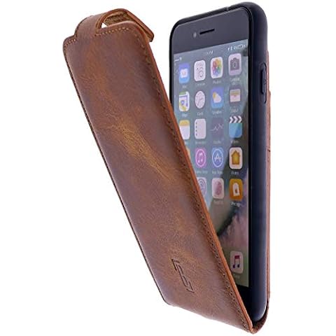 Burkley Mobile Phone Case for iPhone 8 / iPhone 7 / iPhone SE 2020 Mobile Phone Case Protective Flip Case Cover with Card Slot (Antique Saddle Brown) Cover