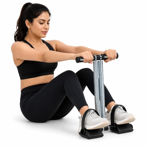 Image of SUREFIT Double Spring Tummy Trimmer with Resistance Tube - Heavy Duty Full Body Workout Abdominal Exerciser-Standard Size (Black)