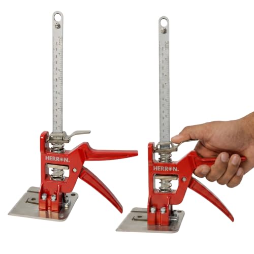 440 lbs Hand Lifting Jack Tool 2-Pack Cabinet Lifter with Measuring Scale 6 Inch Lift Height All-Steel Construction Furniture Lifter Labor Saving Arm for Installation & Renovation