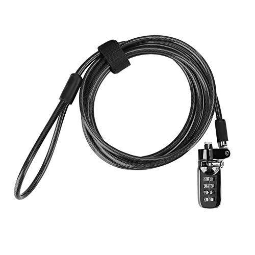 1 Piece Combination Security Lock Cable for Laptop, MacBook, iPad, Tablets - 1.9m Cable Black