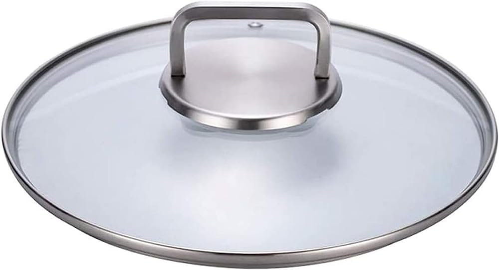 Coperchio della Pentola di Ricambio, Padelle in Vetro Wok Sostituzione dei Coperchi delle Pentole con Manico in Metallo E Sfiato Anti-trabocco