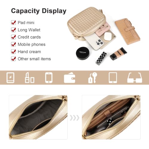 Image of AFKOMST Woven Crossbody Bag, Small Summer Purse and Boho Bag for Women | Vegan Leather, Roomy Space, 2.3L Capacity, fits iPad mini /Long Wallet /Kindle, Versatile for Daily Use /Casual /Date /Office