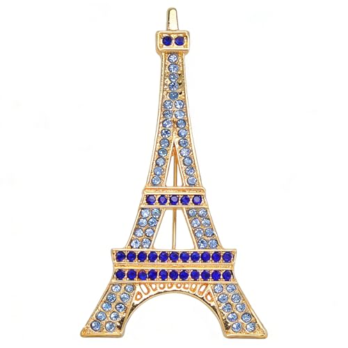 Image of Gyn&Joy Clear Crystal Rhinestones Eiffel Tower Fashion Brooch Pin