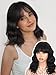 WIGNEE 100% Virgin Human Hair Natural Wave Wigs with Bangs Brazilian Human Hair Wave Wigs Natural Black Color (12 Inch)