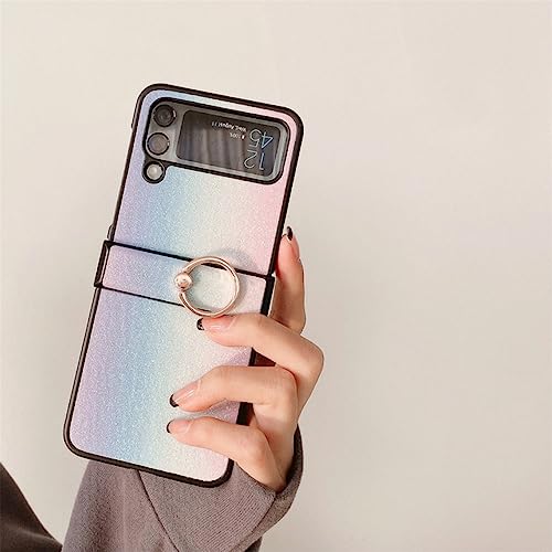 Étui Rose à Rayures Arc-en-Ciel pour Samsung Galaxy Z Flip 3 et 4