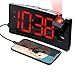 Produktbild Wecker Nachttisch, Projektionswecker mit einstellbarer Helligkeit, USB-Ladeanschluss, 12.7 cm LED-Display, progressive Lautstärke, Schlummerfunktion, digitaler Wecker für Schlafzimmer, Büro