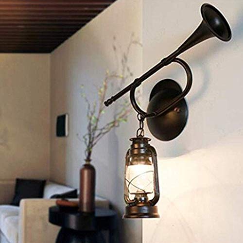 Preisvergleich Produktbild GCM Signs Industrielle Wind Retro kreative Bar Cafe Wandleuchte Schlafsaal Wandleuchte Schmiedeeisen Metall Musikinstrument Trompete Wand Hängelampe E27 Lampenfassungen