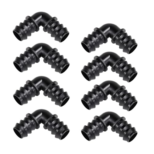Irrigation Connector 13mm Elbow Fittings – 90 Degree Connector for Garden Irrigation System – Hose Elbow Joints for Drip Irrigation Pipe – Soaker Hose Fittings for Pond & Garden Watering