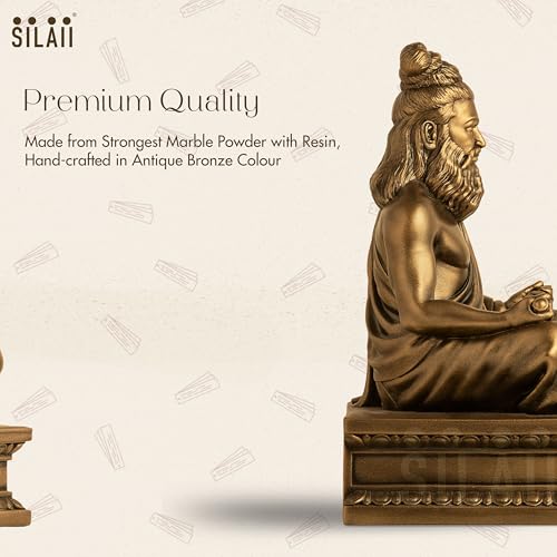 SILAII Thiruvalluvar Sculpture - 6 Inch, Antique Bronze Colour