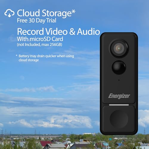 Energizer Smart 2K Doorbell & Chime, Rechargeable Battery Video Doorbell Security Camera, 2-Way Audio, Night Vision, Cloud & Card Recording, Remote Access App, Motion Sensor & Alerts, Live Viewing - image 8