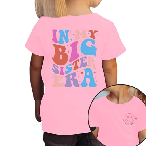 Image of Toddler Big Sister Shirts in My Big Sister Era Girl Graphic T-Shirt Casual Toddler Infant Girls Outfits