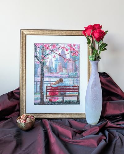 Image of Aine A1015 Blooming New York Counted Cross Stitch Kit 15.75 x 15.75 in