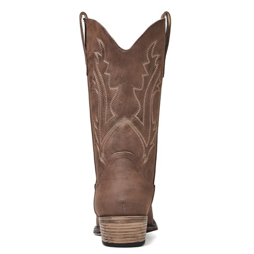 Image of Cowboy Boots for Women, Cowgirl Boots with Embroidered and Chunky Heel, Ideal for Daily Wear and Country Fashion
