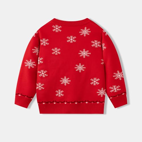 Image of Ugly Christmas Sweater Kids Girls Boys Reindeer Snowflake Knitted Xmas Holiday Pullover Sweater 2-9 Years Old