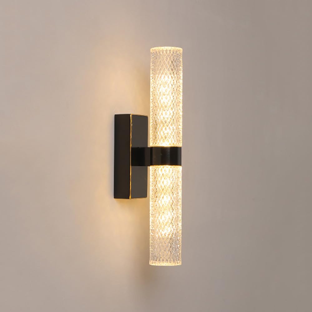 Aweitg Black 33Cm Minimalist Linear Led Vanity Wall Light - Brushed Brass & Black Wall Sconce For Bathroom, Bedroom, Hallway & Living Room(Black 33Cm)