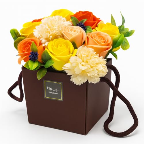 Soap Flower Bouquet Yellow Spring flowers Mothers Day Flowers Valentine Flowers For Her & Flower Bouquet For Your Loved Ones