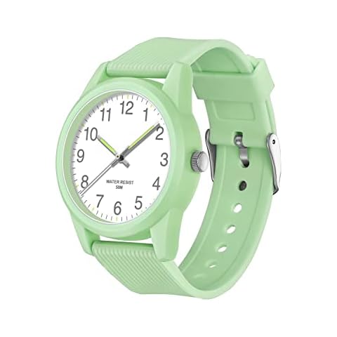 Womens Wrist Watches Thin and Light Casual Watch for Women Girls 50M Waterproof Simple Nurse Watches with Luminous Secondhand Resin Band Minimalist Analog Fashion Watch White Black Pink Green Purple Cover