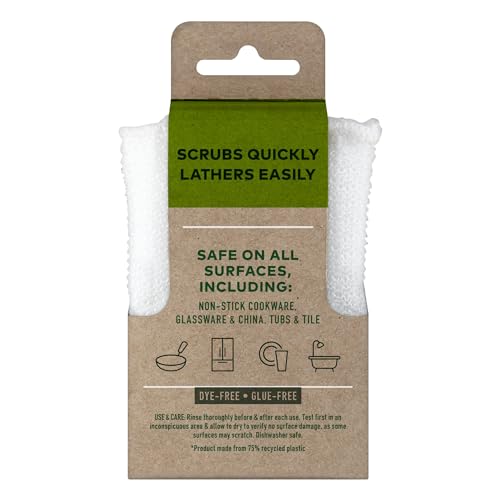 Image of Scotch-Brite Greener Clean Non Scratch Scrubber: 2.6 in. x 4.1 in. x 0.7 in. / 3-Pack (White)