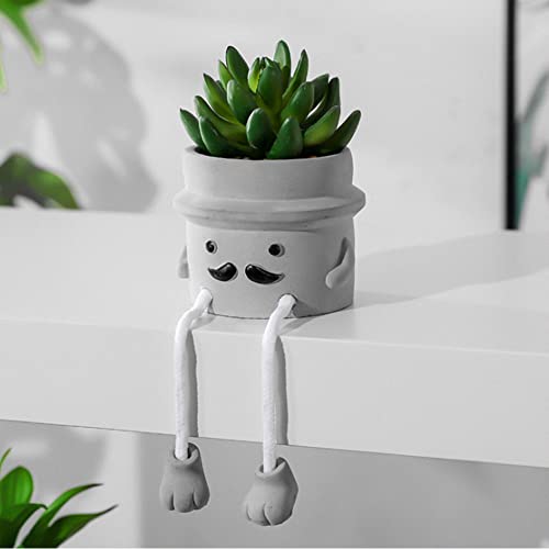 Zerzsy 3Pcs Creative Artificial Succulents With Gray Flower Pots, Mini Potted Succulents For Home Decor And Gift Choice. #TOP3