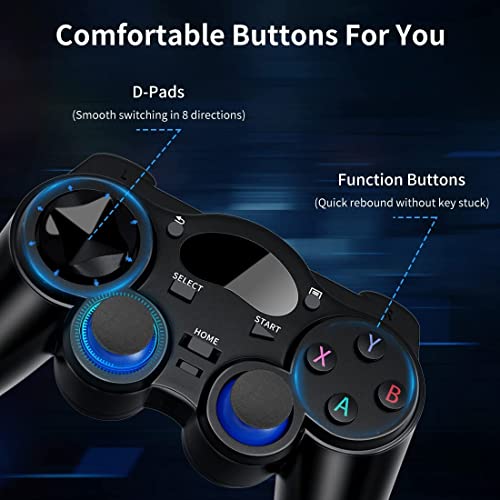 Rzzhgzq 2 Pack Usb 2.4G Wireless Gaming Controller For Pc/Laptop Computer (Windows Xp/7/8/10)/ Android / Ps3 & Steam Joystick Gamepad For Pc Games Controller Compatible Android (Blue+Red) #TOP6