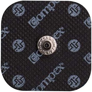 Compex Easy Snap Electrodes 2in x 2in for Edge, Performance, Sport Elite Muscle Stimulators - 1 Pack (4 Electrodes) – Blue, 4 Count (Pack of 1)