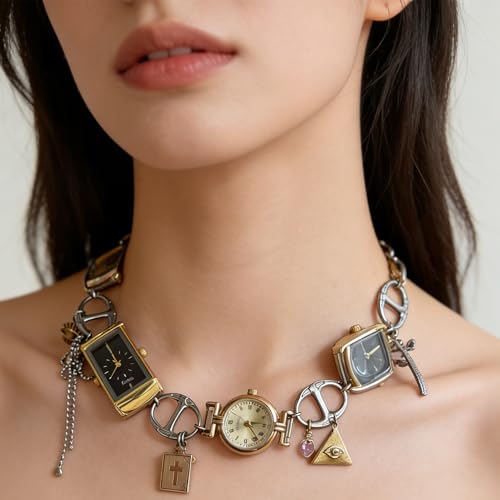Pendentif d'horloge rétro fini à la main pour sublimer un décolleté terne