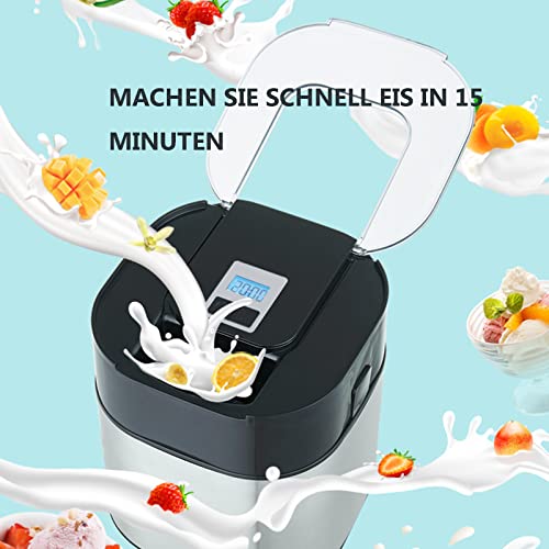 MNCYGJ EIS Maschine Softeismaschine Für Zuhause 1.5L Automatischer Ice Cream Maker Yogurt Maschine DIY Sorbetmaschine, Frucht Speiseeismaschine – Bild 7